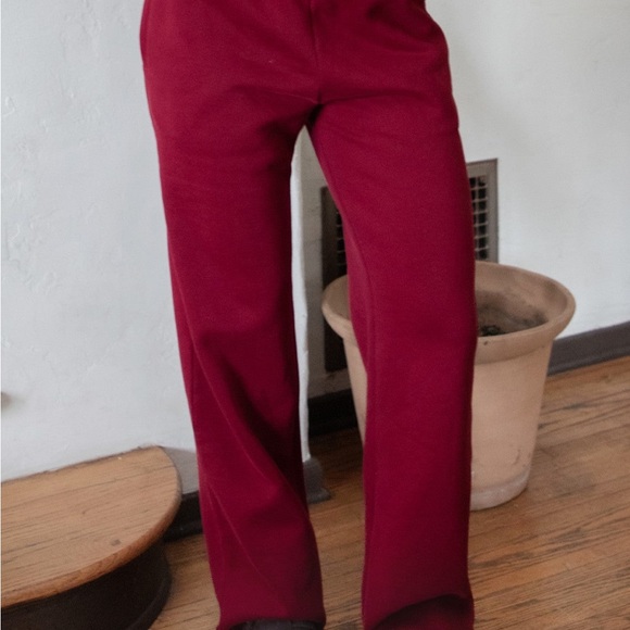 Tic Toc Maroon Lani Wide Leg Sweatpants - Picture 1 of 5